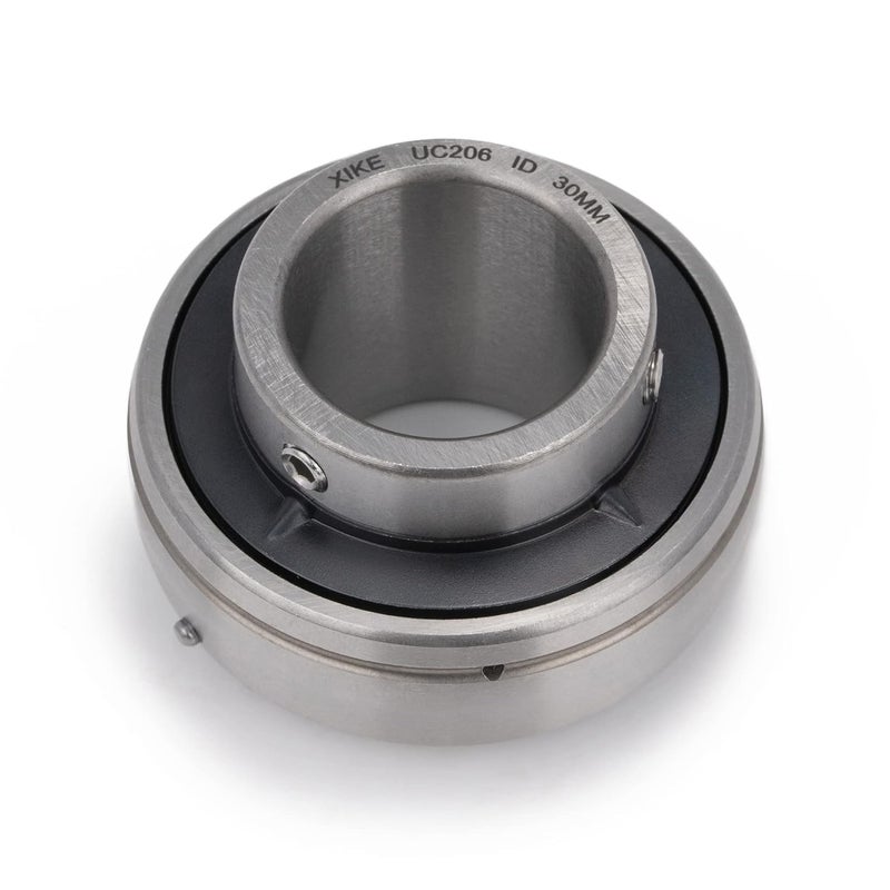 Xike 2 Pcs Chrome Steel UC206 Bore 30mm Insert Ball Bearings, with Sealed and Set Screw, Fits P206/F206/FL206/T206/PA206/FA206/FB206 and More Bearing Housings. - Image 4